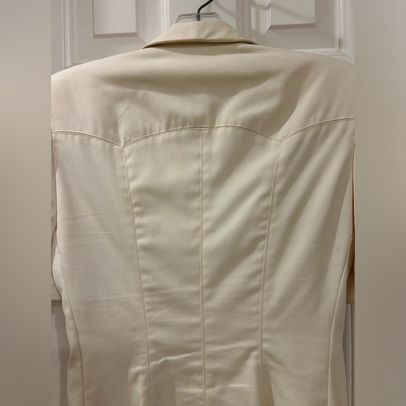 Escada Jacket, Short Sleeve, Button Front, Front Patch Pockets, Cream, Sz 6 / 36 - Picture 13 of 15